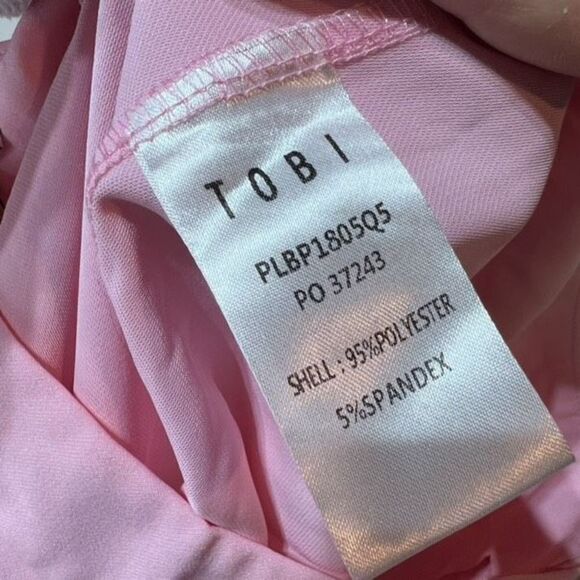 Tobi Women's Flat Front High Waisted Split Hem Stretch Skinny Pants Pink Size XS - Picture 8 of 11